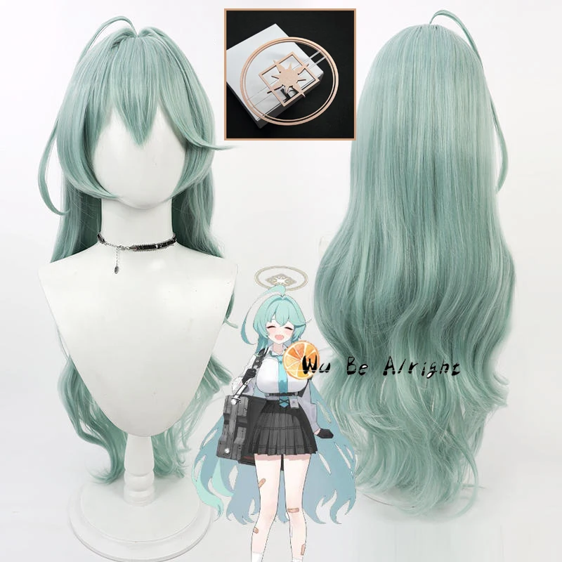 Anime Game Blue Archive Kuchinashi Yume Cosplay Halo Wigs Synthetic Hair Halloween Party Carnival Role Play Long Curly Hairs