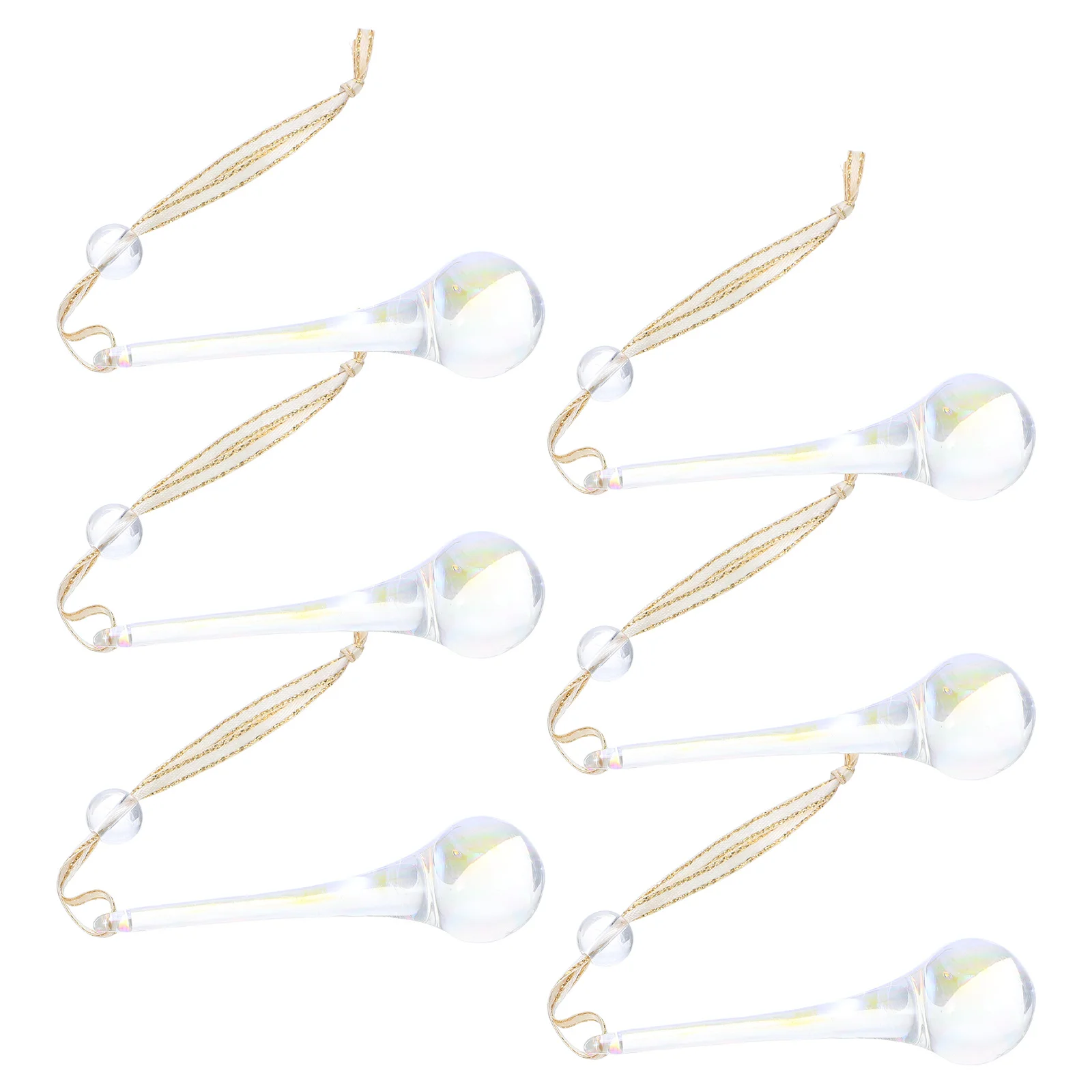 

6Pcs Christmas Tree Clear Crystal Teardrop Ornaments Hanging Decorations Elegant Holiday Party Supplies Clear Teardrop Ornaments