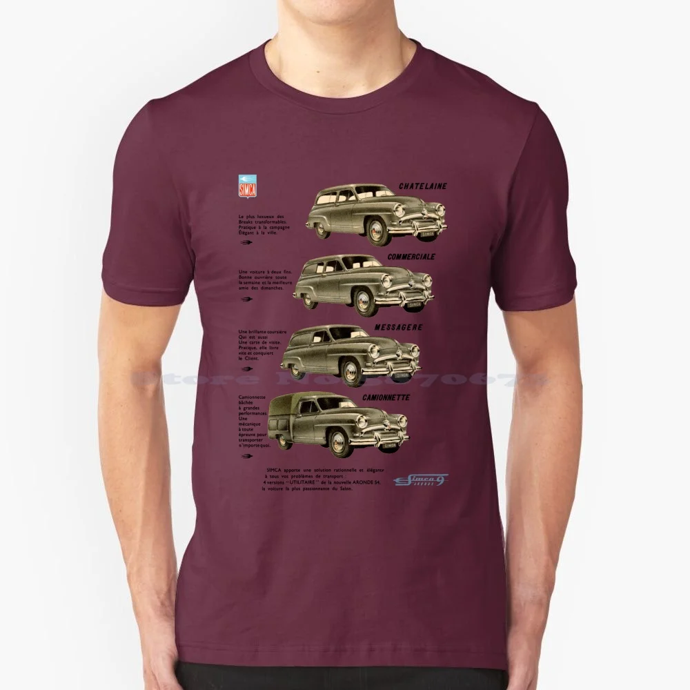 Simca Aronde-Van / Commercial Vehicles Range T Shirt 100% Cotton Tee Ibiza Malaga Fiat Regatta Fiat Strada Ritmo Spanish Spain