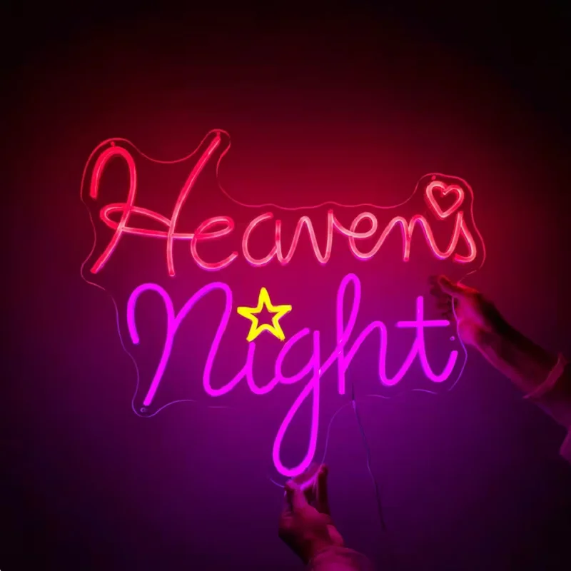 Heavens Night Neon Signs Game Room Decor Bedroom Hanging Night Lamp Party Holiday Cool Gift Neon Acrylic Decoration Sign