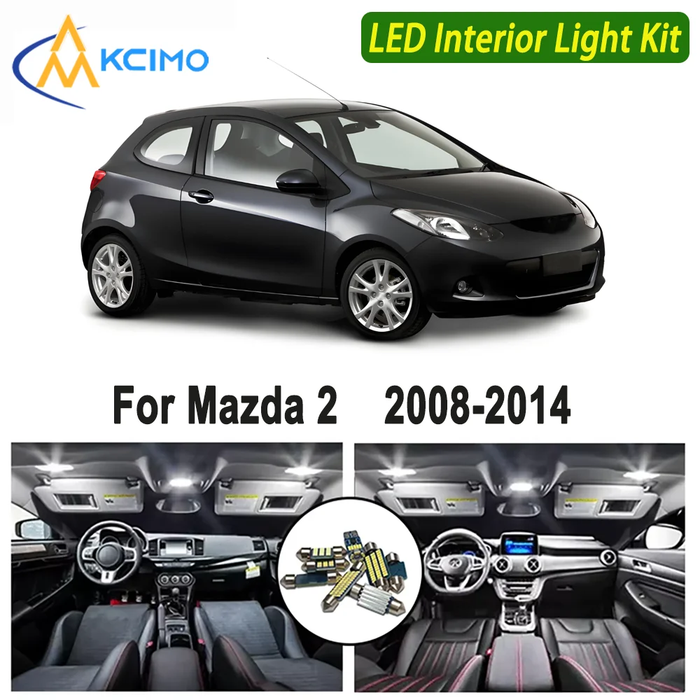 

Kcimo LED For Mazda 2 (2008-2014) Premium Bright LED Interior Dome Map Trunk Light Kit Car Led Canbus Lamps New Car LED Canbus