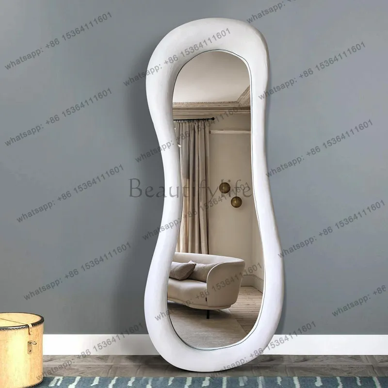 LS Nordic designer full-body mirror cloud special-shaped mango floor cream wind full-length mirror