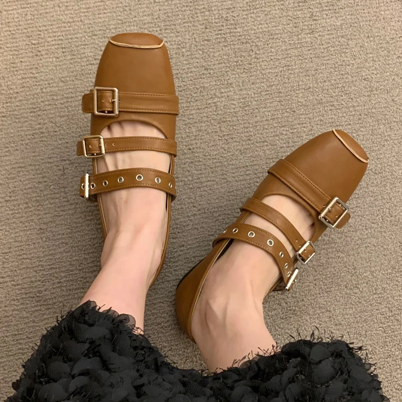 

Женские лоферы, модные туфли-балетки, весна 2026, новый тренд, дизайнерские повседневные туфли с квадратным носком для прогулок, Zapatos De Mujer