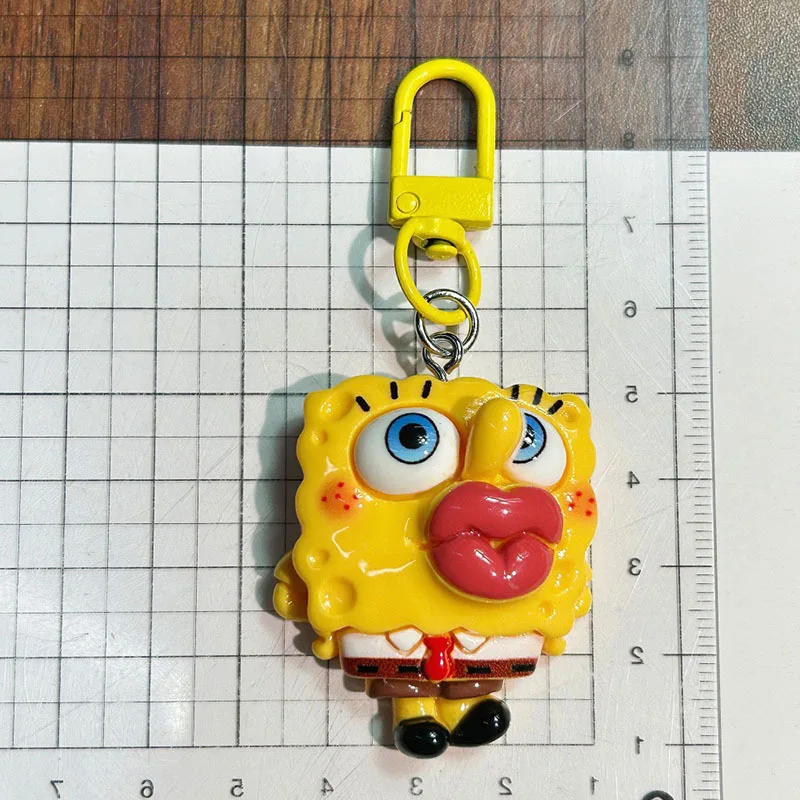 SpongeBob SquarePants Cartoon Funny Red Lips Sausage Mouth Keychain Patrick Star Pendant Backpack Accessories Best Friend Gift view 6