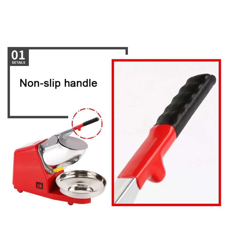 Household Electric Smoothie Maker Double Blades Stainless Steel Automatic Ice Snow Slush Crushing Grinding Shaver Ice Breaker image 2