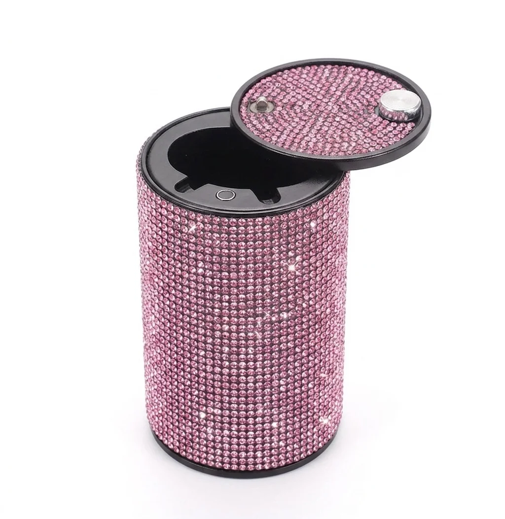 

Car Ashtray Smoke Cup Holder Storage Cup Ash Tray Rhinestone Ashtray for Cars Diamond Assessoires Interior for Man And Women