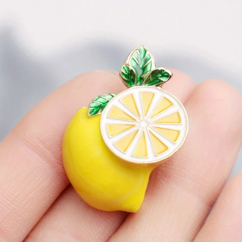 Lemon Brooches for Women Unisex Enamel Sour Fruits Party Office Brooch Pins Gifts