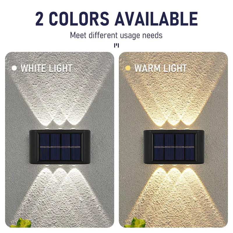 10pcs 10LED Solar Wall Lamp Waterproof Solar Led Light Garden Decoration Outdoor Sunlight Fence Decor Lighting for Country House