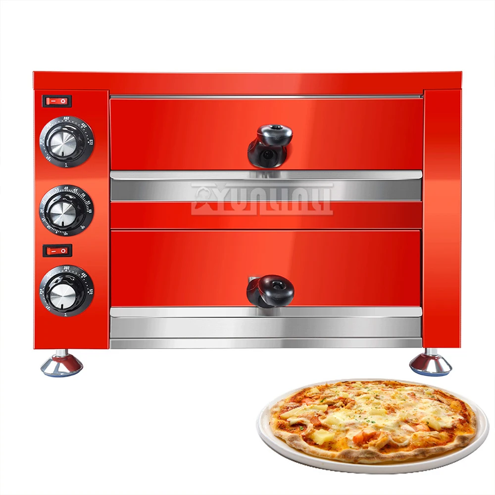 Forno elétrico de pizza de 12 polegadas torradeira forno comercial ao ar livre forno de camada dupla por forno elétrico de cozinha