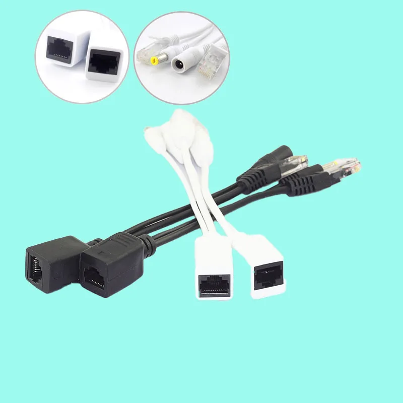 

Gakaki 1 Pair 12v POE Splitter Adapter Accessories RJ45 Injector Kit Power Cable Camera Cctv Connector for Security Camera Cctv