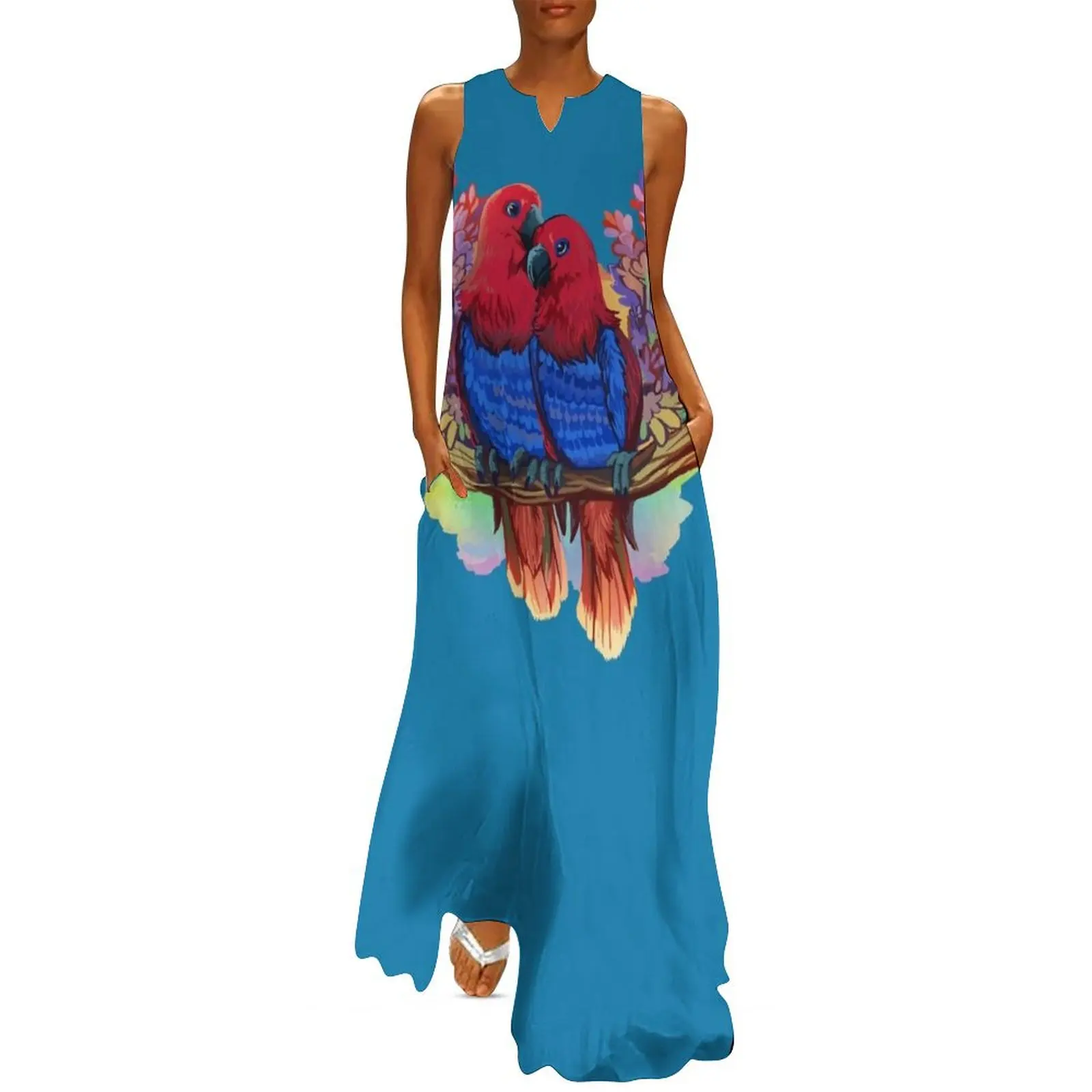 

Lesbian Eclectus Parrots Long Dress Women's summer skirt Elegant gown women's dresses luxury Dress