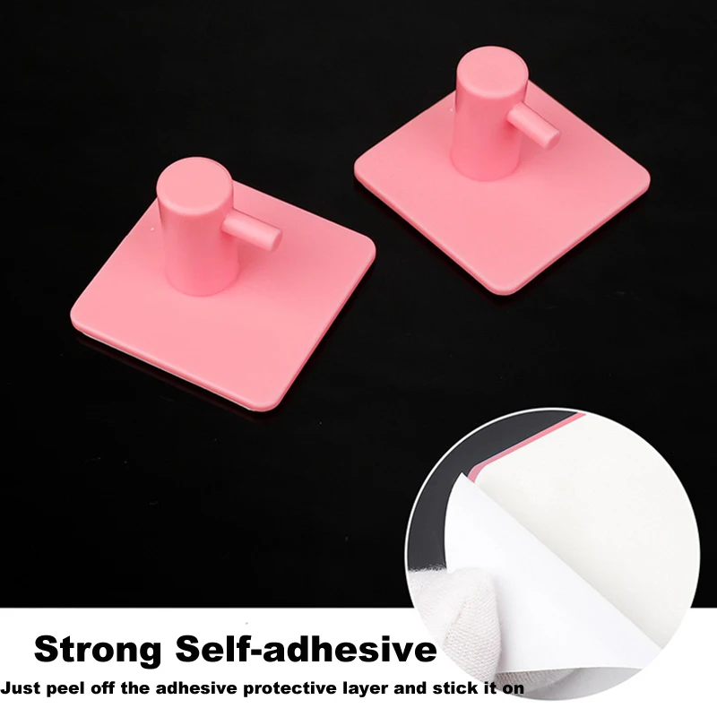 4PCS Self Adhesive Wall Hook Punch-free Bathroom Towel Hanger Coat Bag Hanging Door Hook Kitchen Household Wall Hanging Hooks