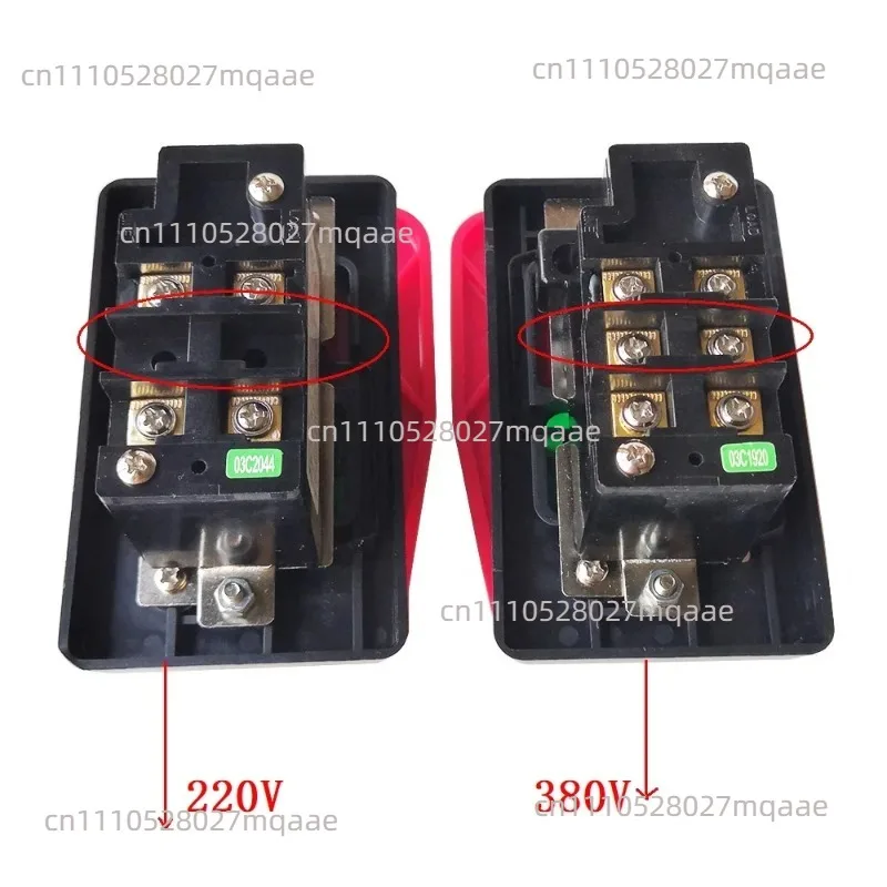 KEDU HY56 Industrial Pushbutton Switches with Emergency Stop Cover for Bench Saw Single Phase Three Phase, Red