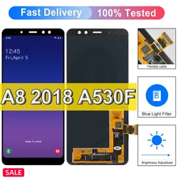 Samsung a8 2018,a530,a530f,a530n,5.6インチ用のシャーシ付き交換用タッチスクリーン