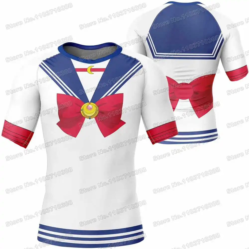 

Sailor Moon Rash Guards Surfing Jersey Beach Shirts Swimwear Diving Gym Shorts MMA BJJ Men Jiu Jitsu Fitness Sets