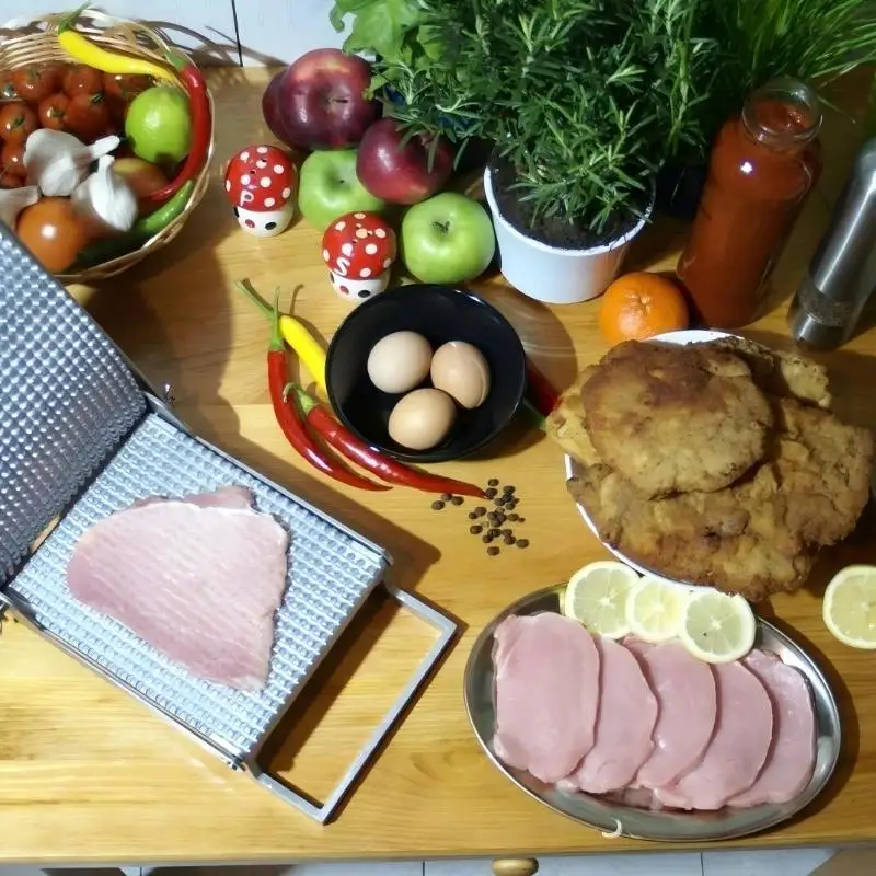 Manual Meat Tenderizer Portable Fast Cutlet Maker Stainless Steel Steak Tenderizer Kitchen Tools BBQ Beef Patty Maker