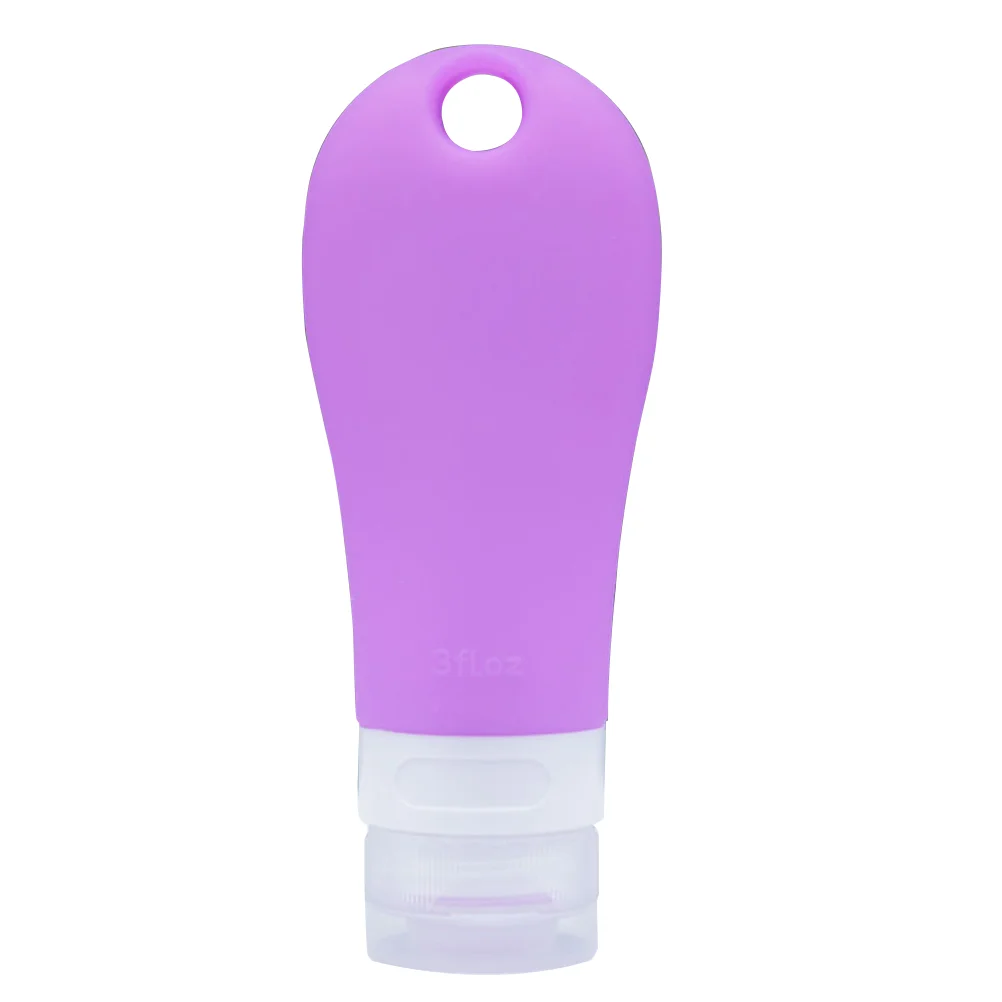 

Portable Travel Bottle Soap Dispensers Silicone Bottles Countertop Lotion Containers 90ml (Purple)