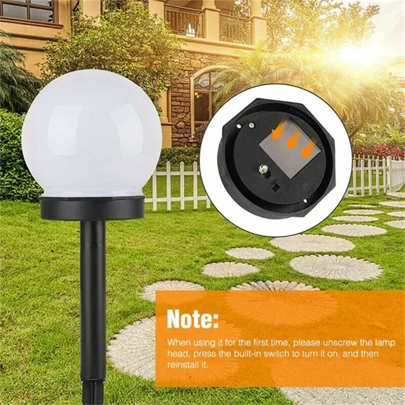 Solar Garden Light Round Ball Bulb Light LED Outdoor Waterproof Landscape Villa Lawn Light Ground Plug Light Garden Decorative