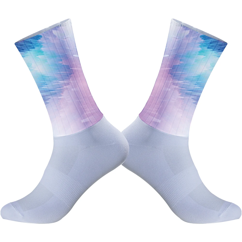 Chaussettes Aero Hautes pour Homme, Accessoire de dehors, Cyclisme, Anti-Alde, Respirant, 202 létique, Contrôle de l'Humidité, Nouvelle Collection 2024