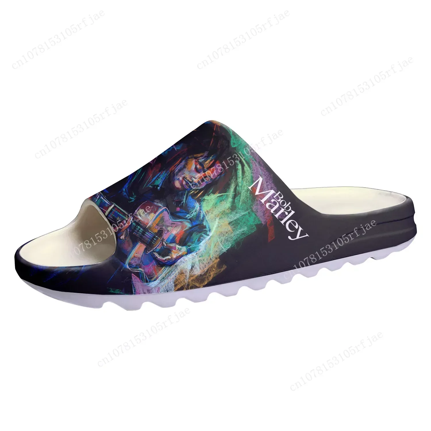 Bob Marley Reggae Rock Music Star Soft Sole Sllipers Home Clogs Water Shoes Mens Womens Teenager Customize on Shit Sandals