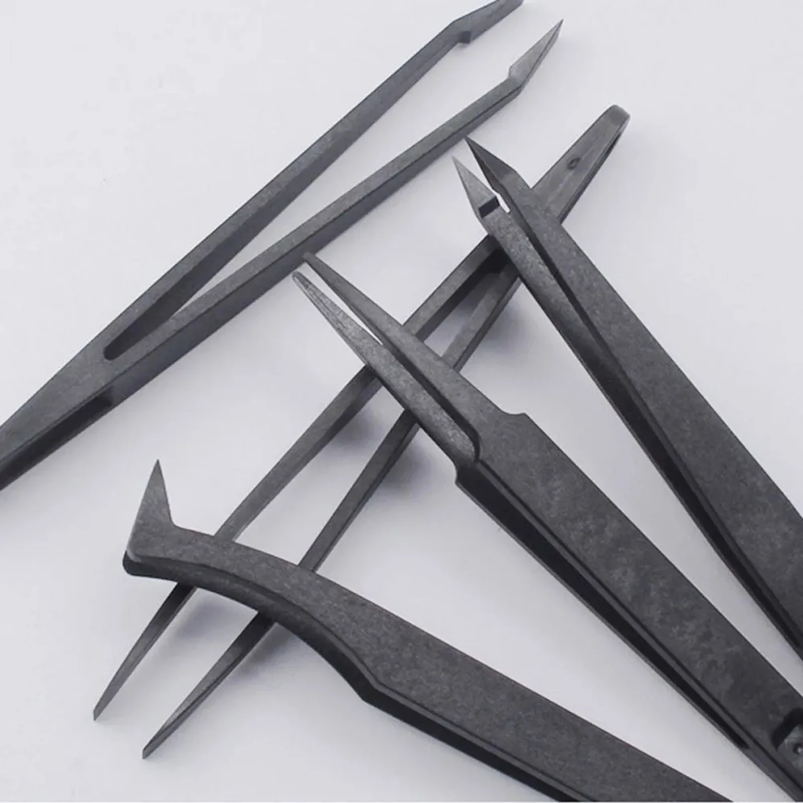 8pcs Anti-static Plastic Tweezers Hard Plastic Tweezers Electronic Component Picker Multi-purpose Industrial Tweezers