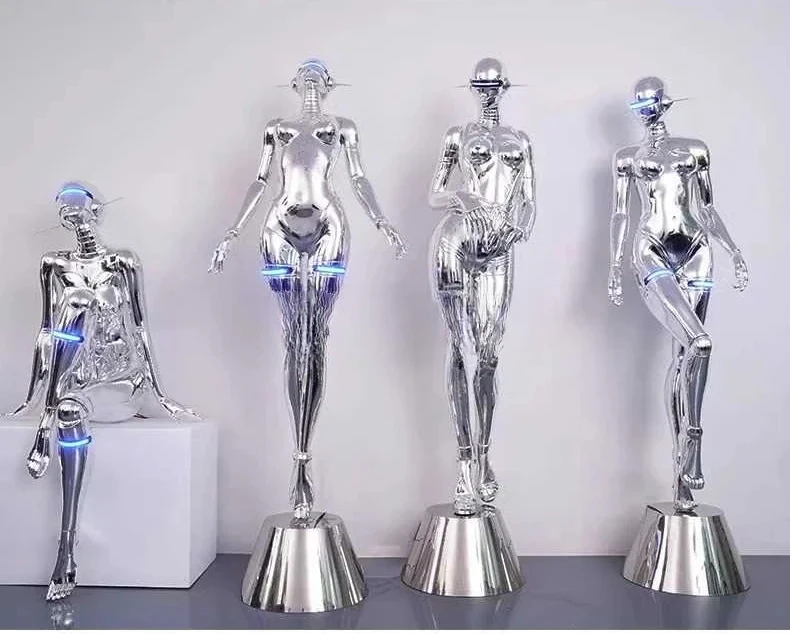 

Future sense electroplating large ornament mechanical Ji sculpture floor decoration