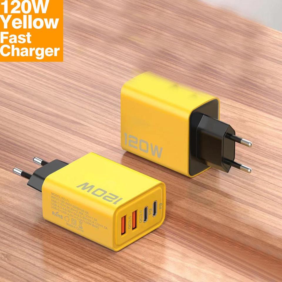  Smart Fast Wall Charger Block USB Fast Charging Adapter 120W USB Charger Plug Cube Fast Dua Type C PD Wall Chargers 