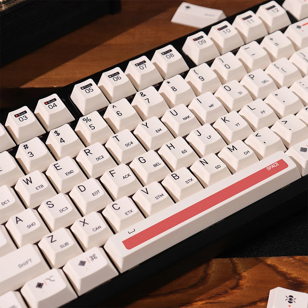 

148 keys Programmer PBT Keycaps Cherry Profile Dye Sublimation Keycap White Minimalism Keycaps for Mechanical Keyboard key Cap