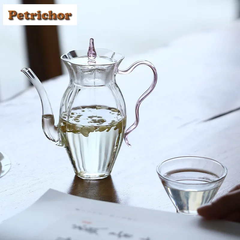 

Handmade Japanese Style Glass Narcissus Hexagonal Teapot Antique Tea Infuser Pot Tea Maker Kettle With Filter Tea Services Gift