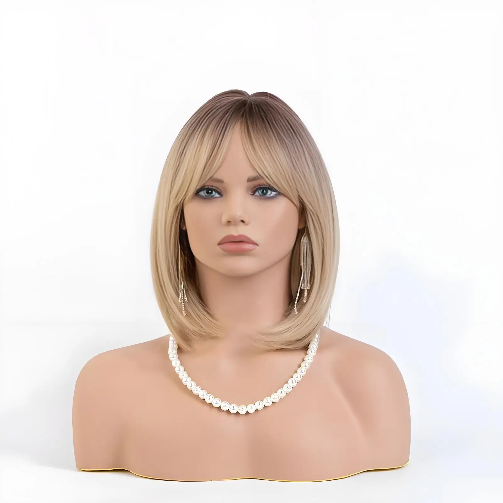 

Реалистичная женская голова манекена с плечом для парика, стильный манекен, демонстрация ювелирных изделий