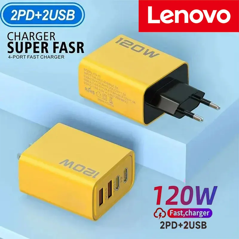 Lenovo120W PD USB Charger Type C Fast Wall Adapter for iPhon