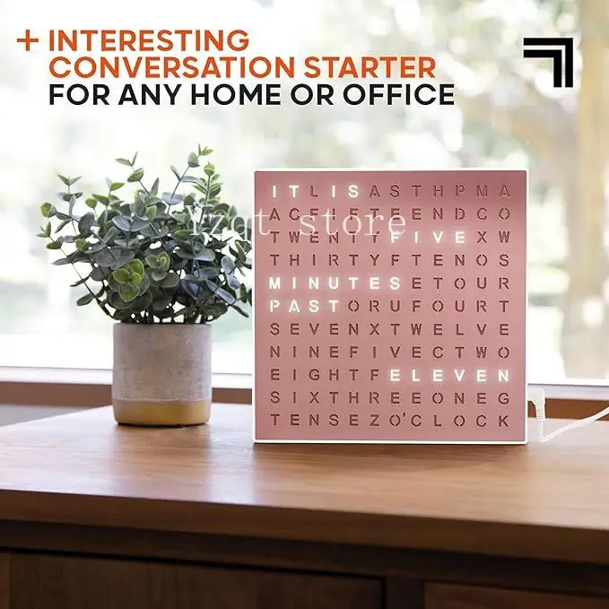 Fashion Creative Desktop Ornament English Display Reading Time Table Office Learning Reading Time LED Alphabet Wall Clock