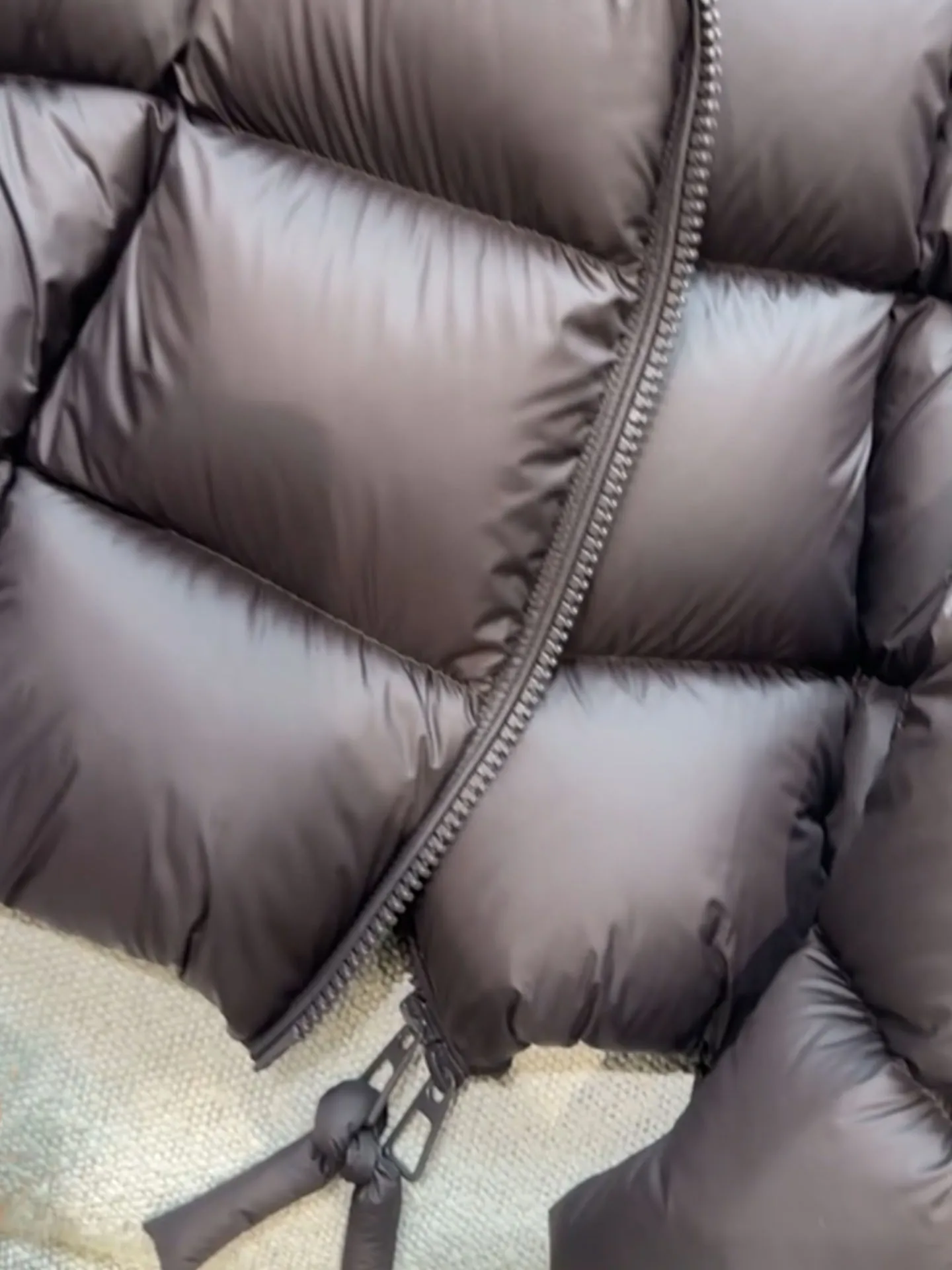 Kurtka puchowa damska Sli ort Puffer Jaet, czarna, puchowa, zimowa, modna, z wysokim stanem, długa, zapinana na zamek, ciepła, gruba...