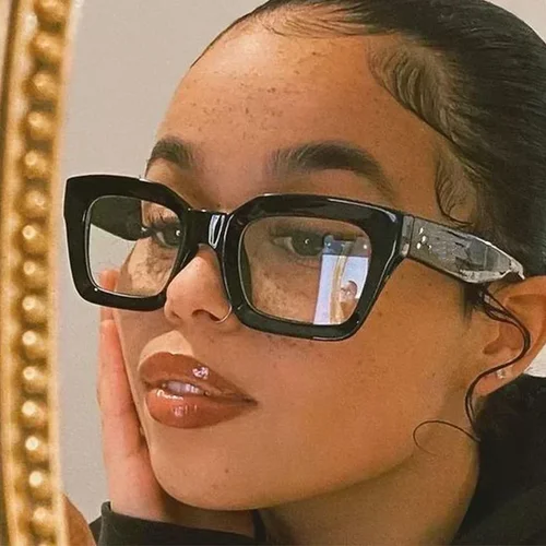 Imagen 2 del producto Gafas de lectura a la moda para mujer, lentes ópticas cuadradas antiluz azul para presbicia, Vintage, Para Ordenador + 1,0 ~ + 2024, 3,5