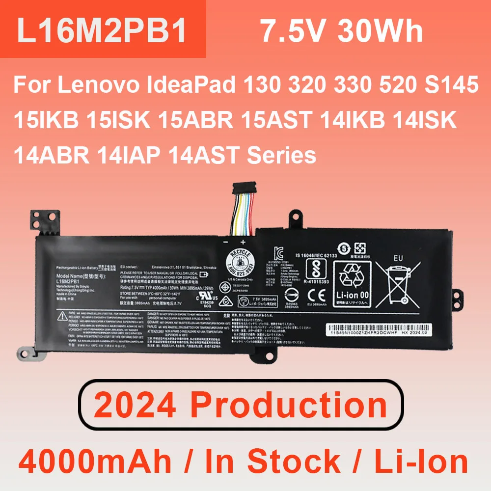 L16M2PB1 For Lenovo IdeaPad 130 320 330 520 S145 V145 15IKB 15AST 15ABR 15IKBR 14IKB Laptop Battery L16L2PB1 L16C2PB1 L16M2PB2