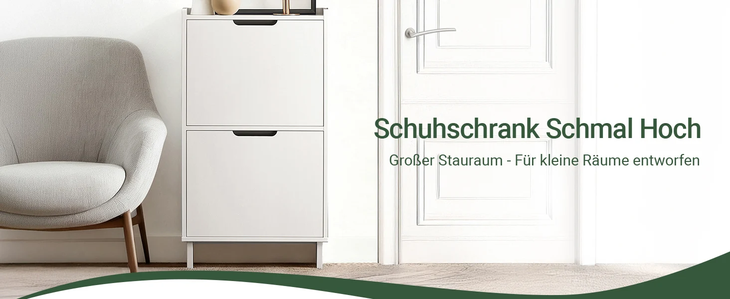 SoBuy FSR151 Schuhkipper mit 2 Klappen Schuhschrank schmal Schuhregal mit 4 Ablageflächen Schuhkommode Schuhablage – Detail 2