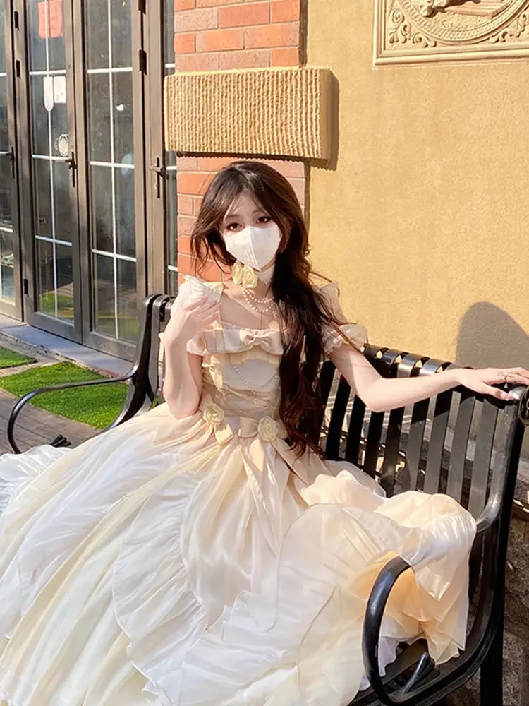 French Romantic Style Lolita Op Elegant Girl Cosplay 2023 New Chic Fairy Princess Dress Gorgeous Sweet JSK wedding Party Dress