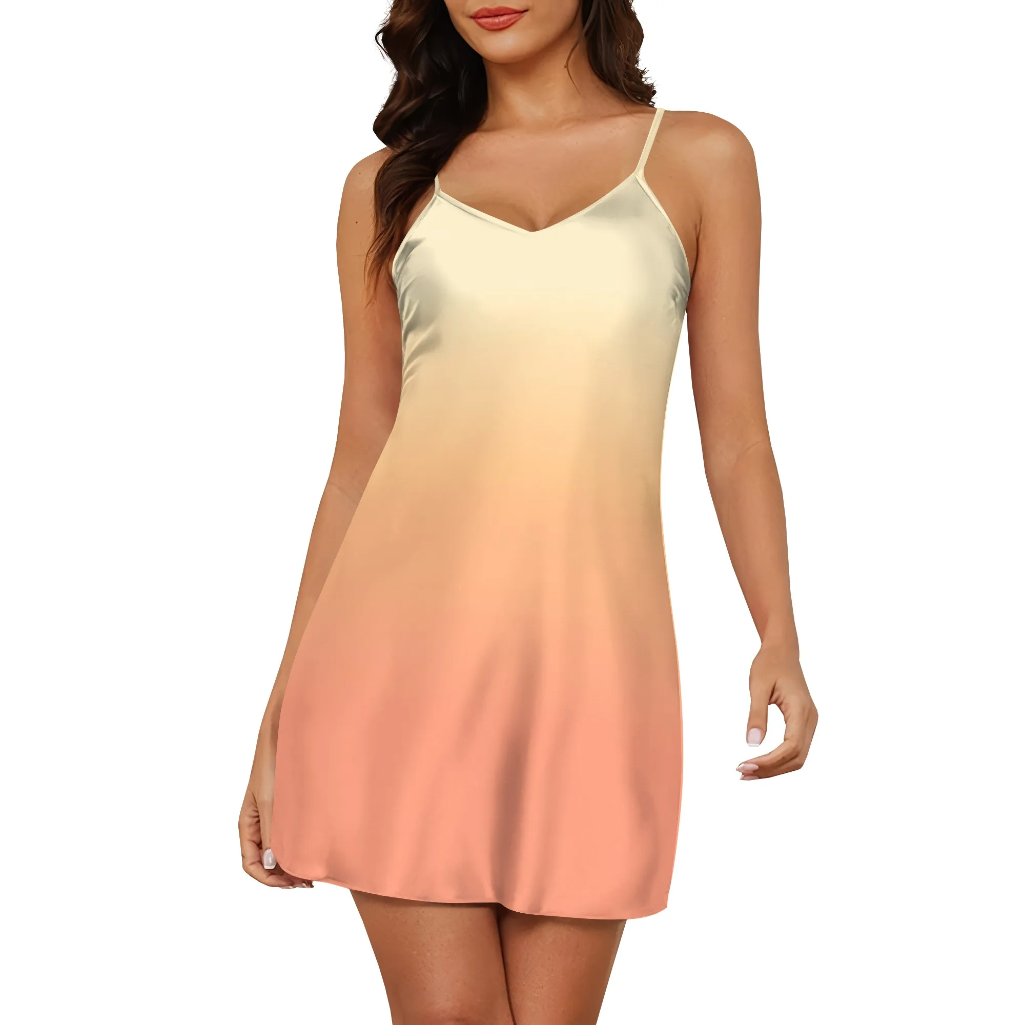 

Nightgown for Women Loose Sleepwear V Neck Pajama Dress Soft Nightshirt Sleeveless Nightdress Chemise