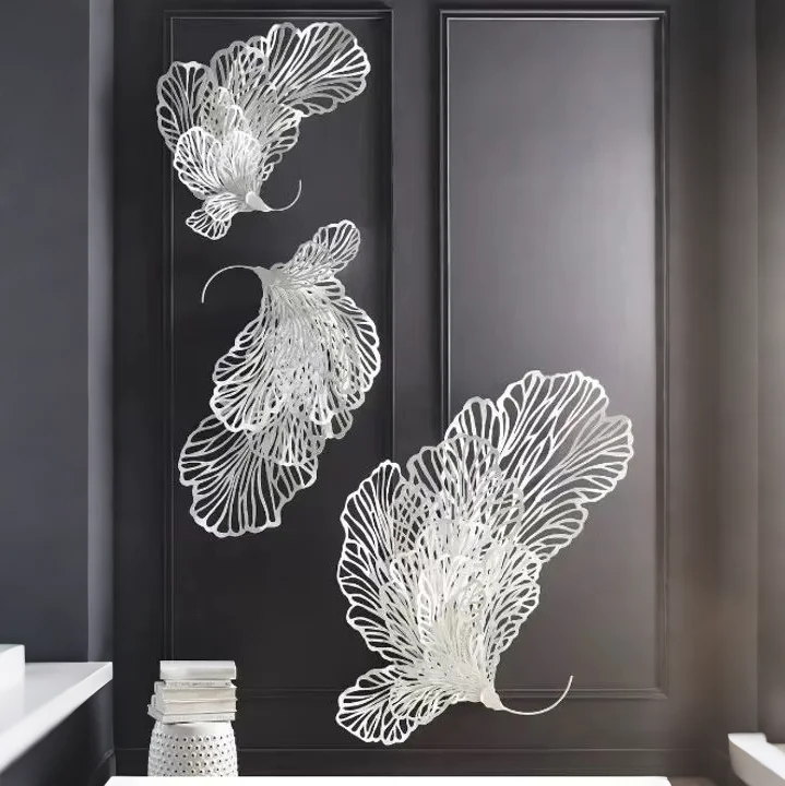 

mc-177X122-137X78-101X73CM Metal Luxury Wall-Mounted Peacock Feather Iron Wall Decor for Living Room^