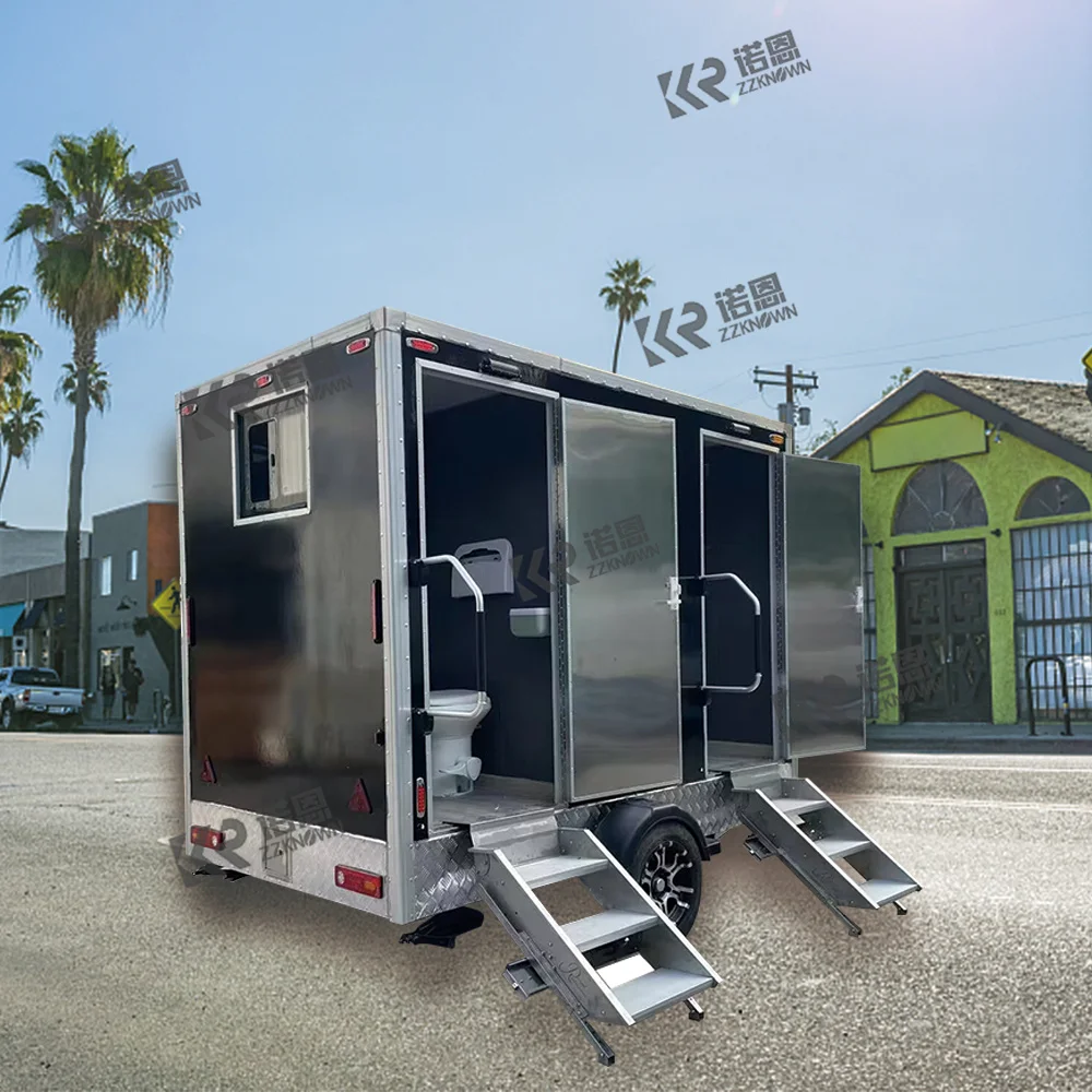 Customized Mobile Luxury Bathroom Camping Toilet Trailer Outdoor Portable Restrooms Trailer For Sale