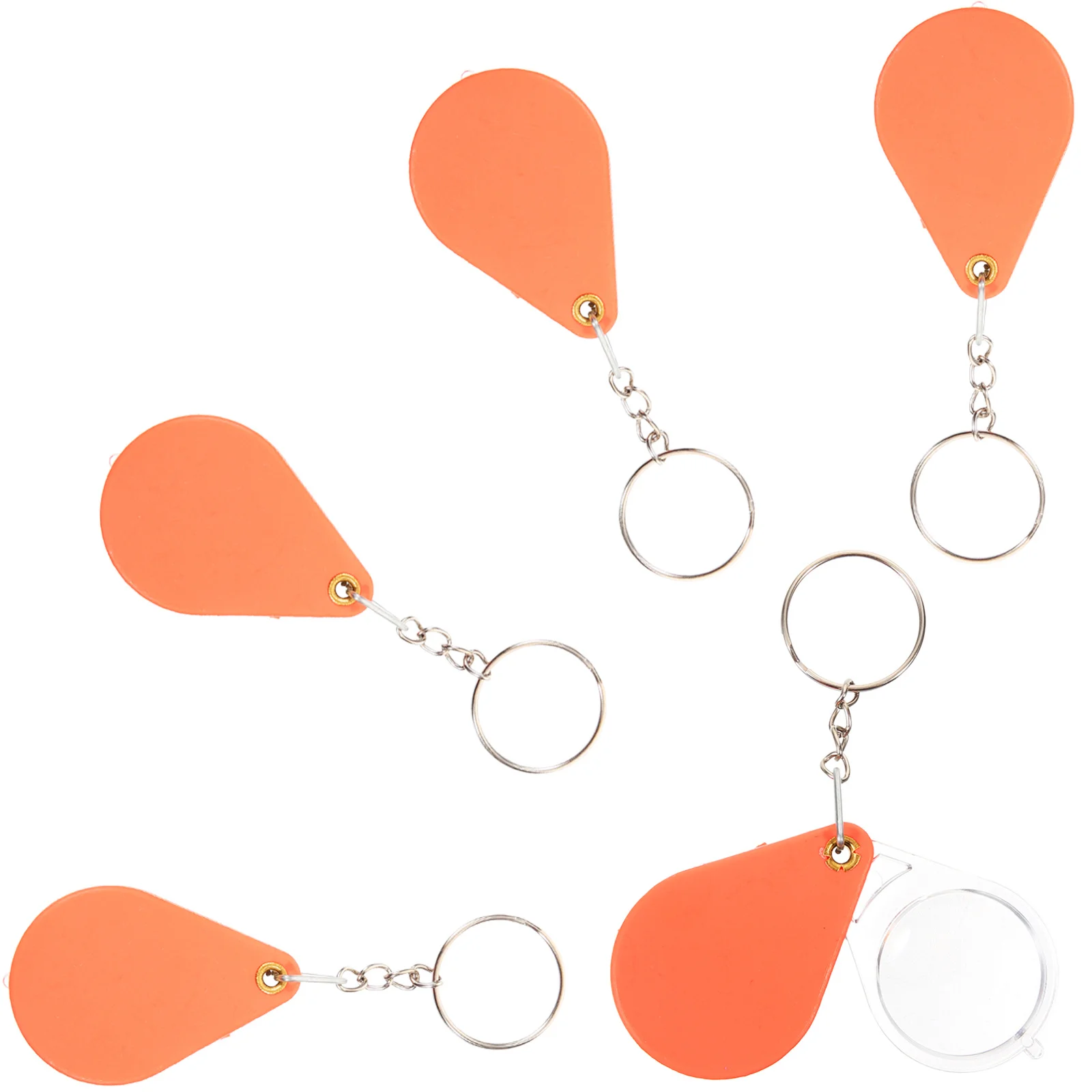 

5Pcs Mini Folding Magnifying Glass Keychain Portable Jewelry Magnifier Handheld Reading Magnifier Lightweight ABS Durable