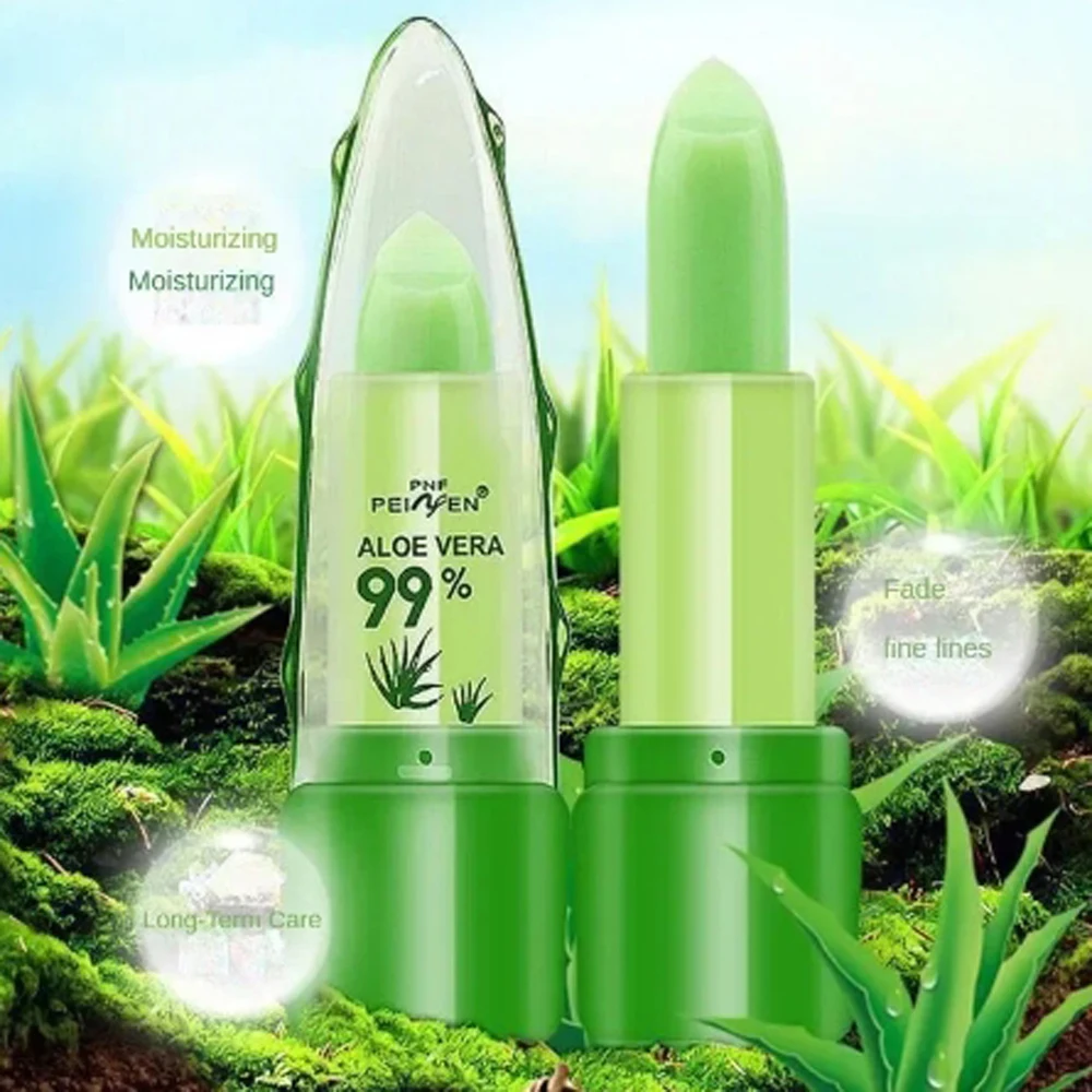 1Pcs Feuchtigkeit Lippenbalsam Langlebige Natürliche Aloe Vera Lippenstift Farbe Stimmung Ändern Lang Anhaltende Feuchtigkeitsspendende Lippenstift Anti Aging