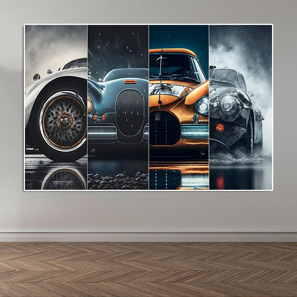 Racing Game Poster And Print Luxury Sports Car Graffiti Canvas Painting Abstract Supercar Martin Wall Art Gaming Room Decor Gift