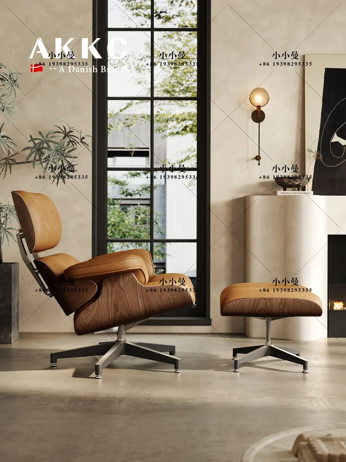AKKC Eames recliner ancient oil wax leather in the ancient style designer lazy sofa