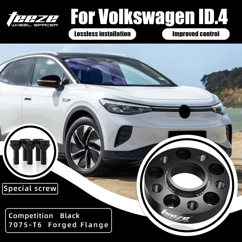 

Teeze 2/4pcs 5x112 57.1 M14 x 1.5 Hub Centric Black Forged wheel spacer For Volkswagen ID.4 Flange Plate 15/20/25/30/35mm