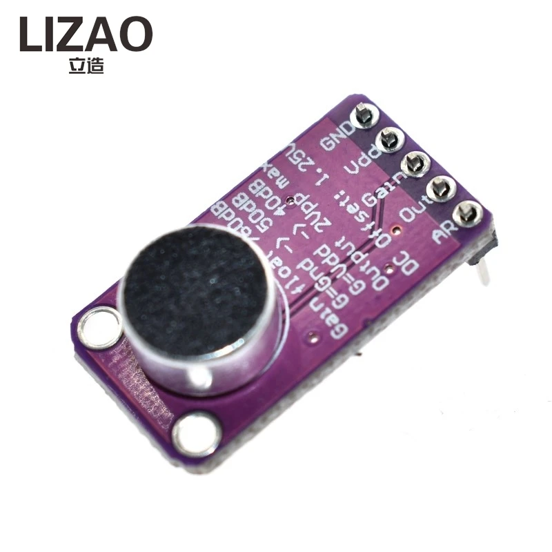 LIZAO MAX9814 Microphone Amplifier Module, AGC Auto Gain Control Board Low THD for Voice Collection Arduino DIY Projects