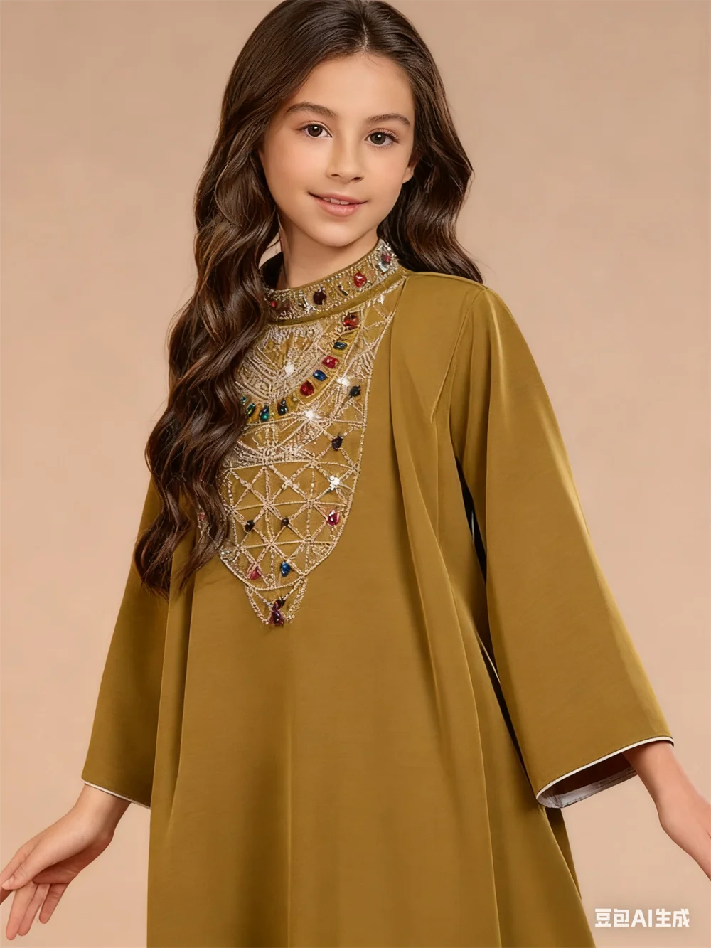 

Мусульманское детское платье макси для девочек с бриллиантами Абая Дубай Кафтан Ислам Джалабия Кафтан Марокко Ислам Одежда Турция Кафтан Детский халат