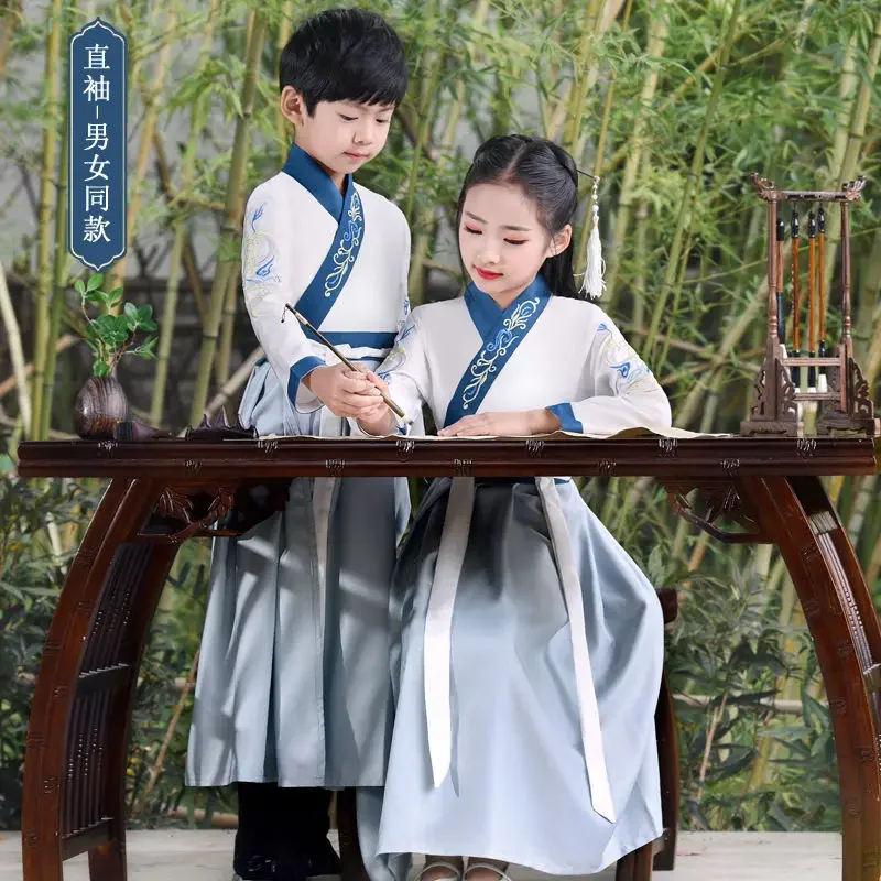 Vêtements chinois traditionnels pour enfants, robe Hanfu pour garçons et filles, costume de cosplay d'Halloween pour enfants, vêtements vintage pour femmes, Tang imbibé