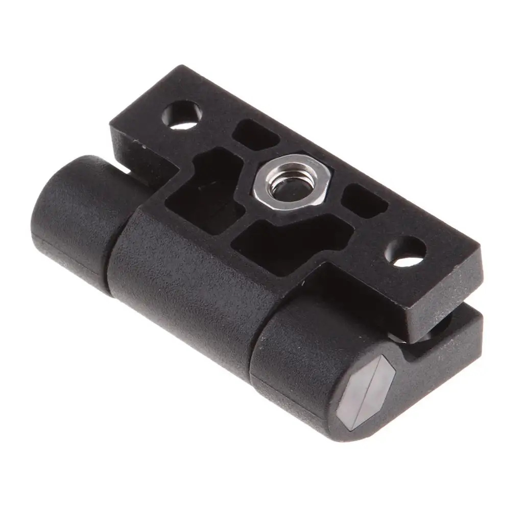 Plastic Adjustable Torque Hinge Position Control Door Hardware Black 4 Hole Mount for Furniture DIY Projects