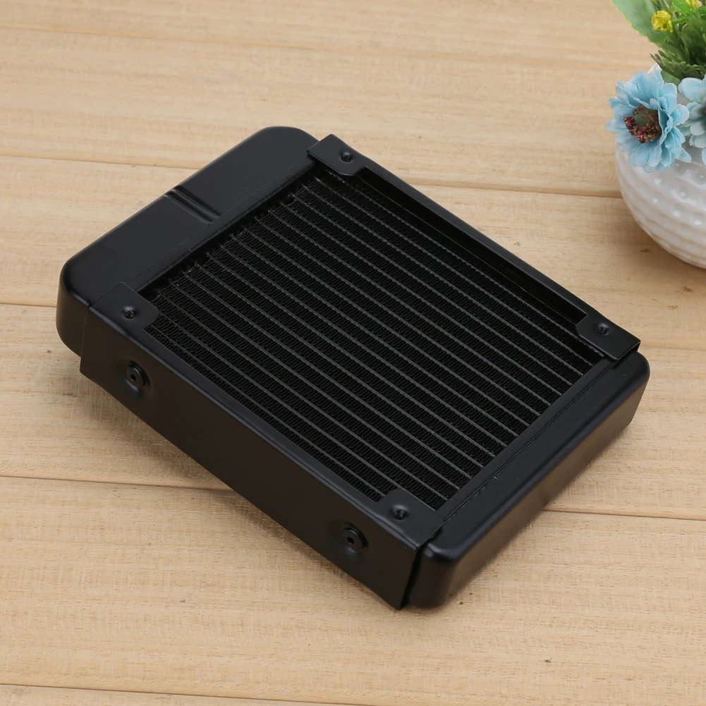 1Pc 120mm 18 Tubes Aluminum Computer Water Cooling Radiator Heat Sink Part